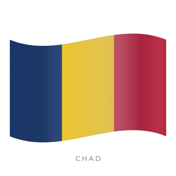 Chad zwaait vlag vector icoon. Vector illustratie geïsoleerd op wit. — Stockvector