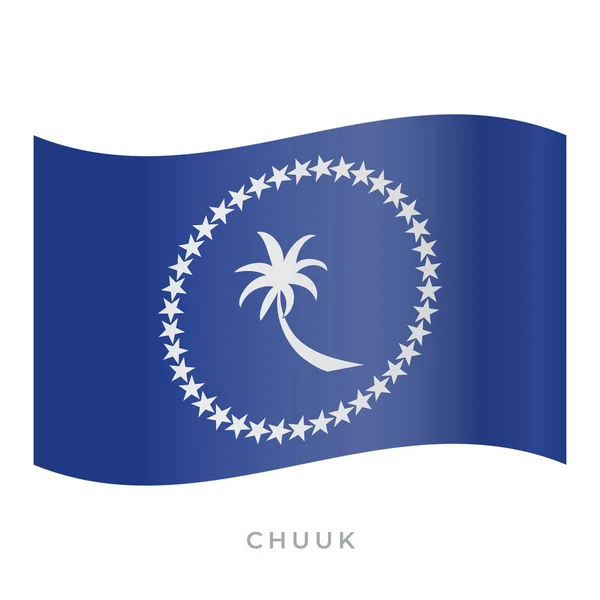 Chuuk ondeando icono del vector bandera. Ilustración vectorial aislada en blanco . — Archivo Imágenes Vectoriales