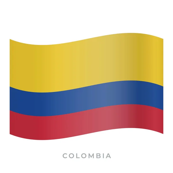 Colombia ondeando icono del vector de la bandera. Ilustración vectorial aislada en blanco . — Vector de stock