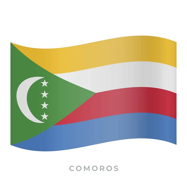 Comores acenando ícone de vetor de bandeira. Ilustração vetorial isolada sobre branco . — Vetor de Stock