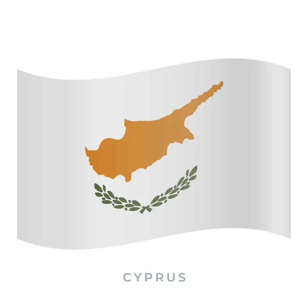 Chypre agitant l'icône du drapeau vecteur. Illustration vectorielle isolée sur blanc. — Image vectorielle