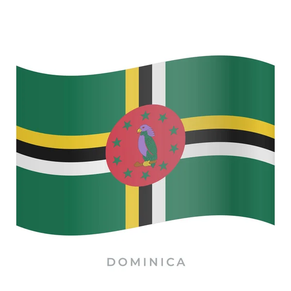 Dominica waving flag vector icon. Vector illustration isolated on white. — Stock Vector