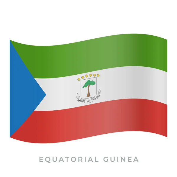 Guinea Equatoriale sventola bandiera vettoriale icona. Illustrazione vettoriale isolata su bianco . — Vettoriale Stock