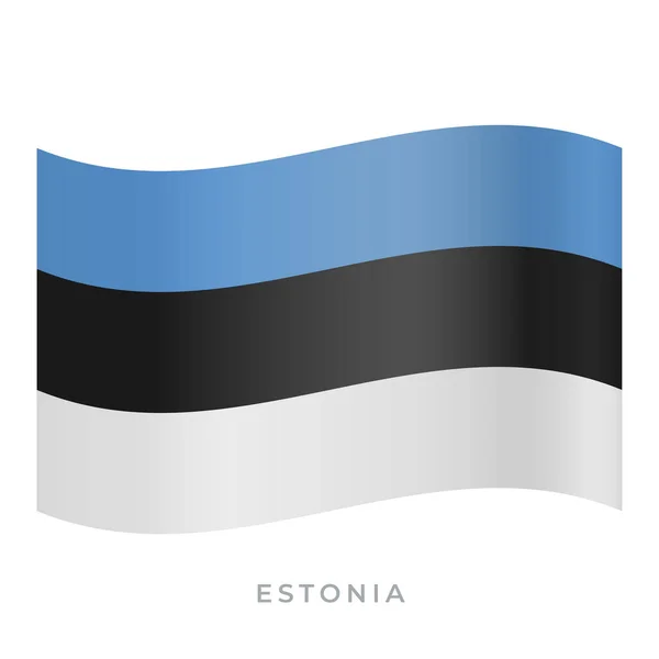 Estonia ondeando icono del vector de bandera. Ilustración vectorial aislada en blanco . — Vector de stock