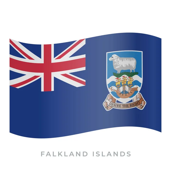Falklandinseln schwenken Flagge Vektor-Symbol. Vektorabbildung isoliert auf weiß. — Stockvektor