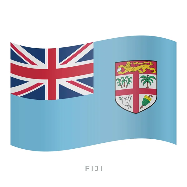 Fiji waving flag vector icon. Vector illustration isolated on white. — ストックベクタ