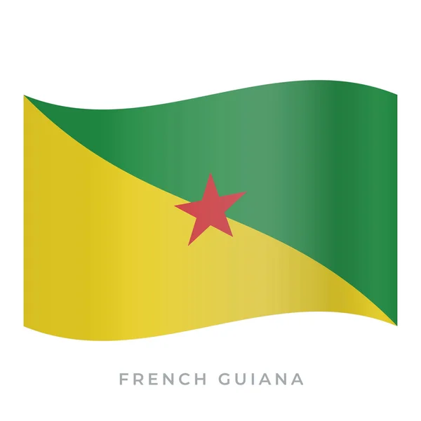 French Guiana waving flag vector icon. Vector illustration isolated on white. — Stock Vector