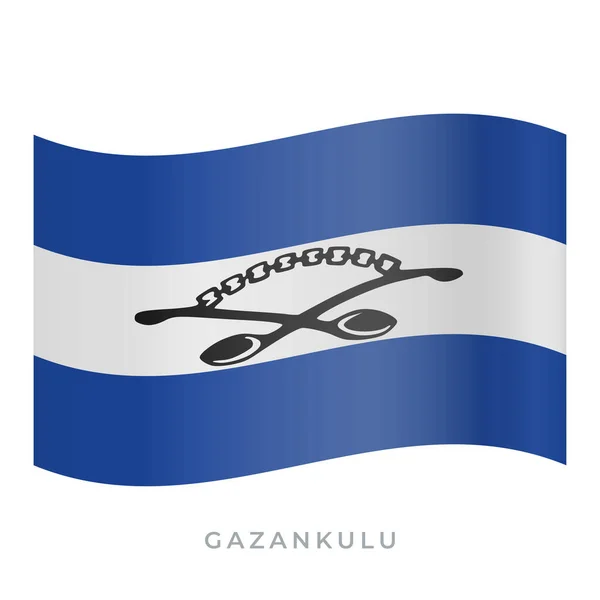 Gazankulu ondeando icono del vector bandera. Ilustración vectorial aislada en blanco . — Archivo Imágenes Vectoriales
