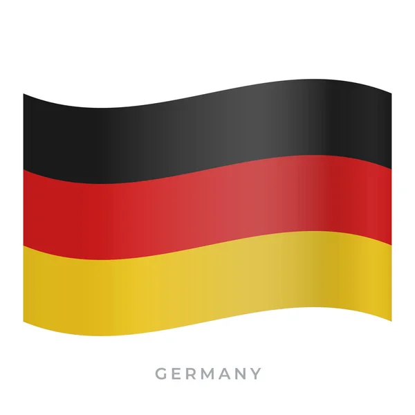 Německo mává ikonou vektoru vlajky. Vektorová ilustrace izolovaná na bílé. — Stockový vektor
