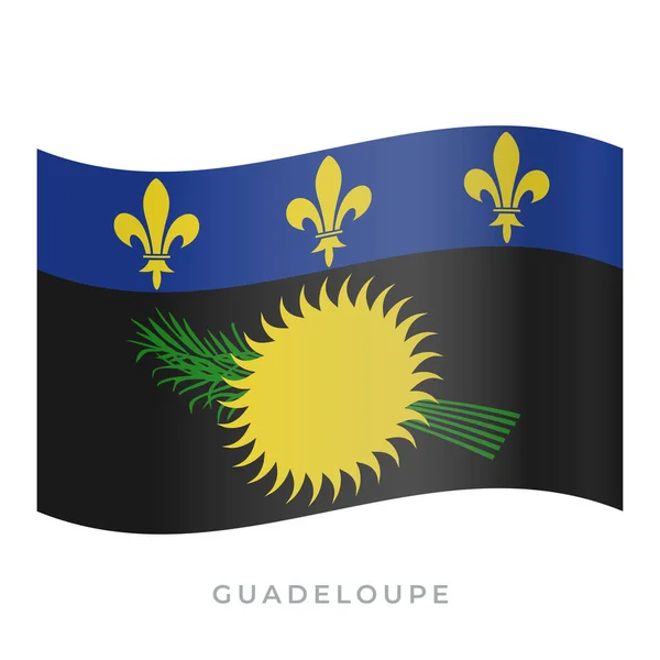 Guadeloupe schwenkt Flagge Vektor-Symbol. Vektorabbildung isoliert auf weiß. — Stockvektor