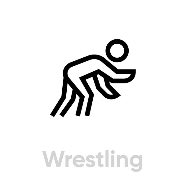 Wrestling sportovní ikony — Stockový vektor