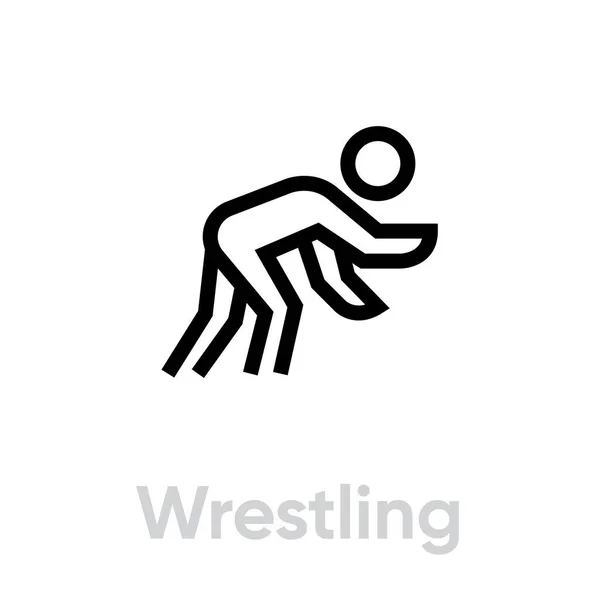 Lucha libre iconos del deporte — Vector de stock