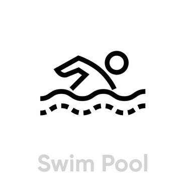 Yüzme havuzu spor simgeleri
