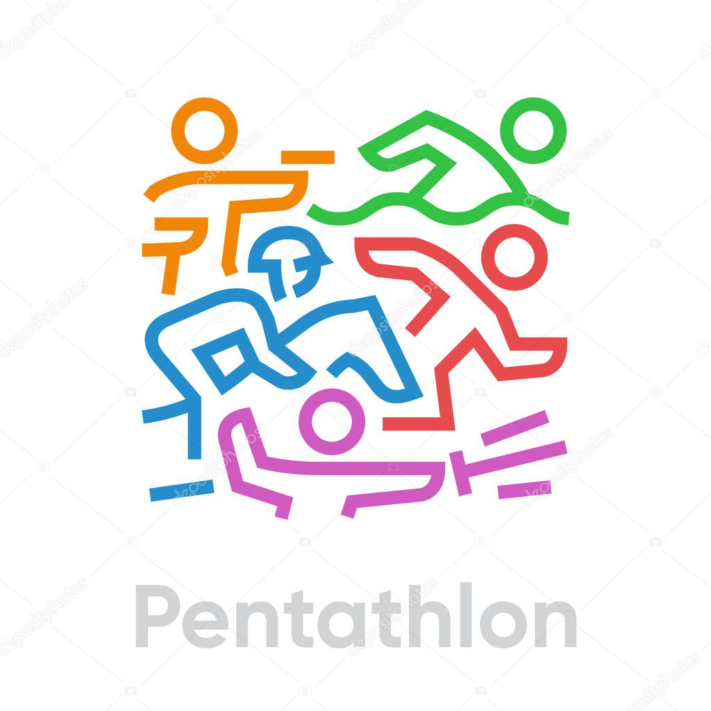 Modern Pentathlon pictogram color logo icon