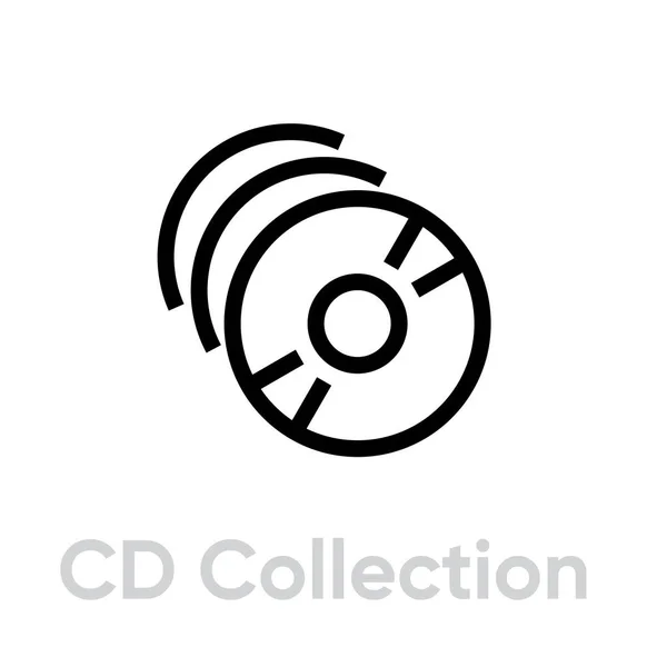 Cd Records Muziek Collectie icoon — Stockvector