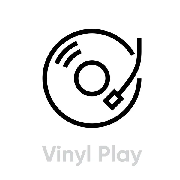 Vinyl Record Play ikon — Stock vektor