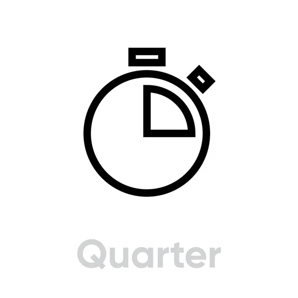 En kvarts timme ikon — Stock vektor
