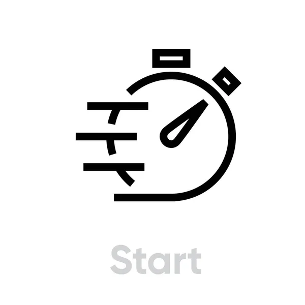 Starta Stoppur Fast Timer ikon — Stock vektor