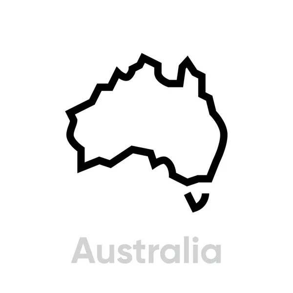 Map of Australia vector icon. Editable line illustration — Stock Vector