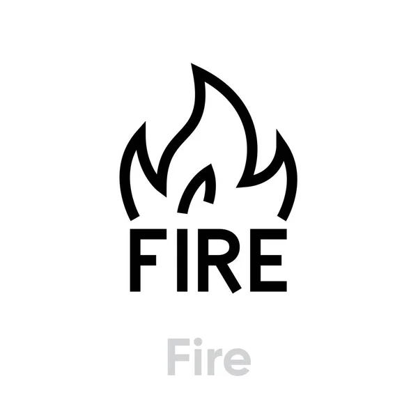 Vuur abstract logo, vectoricoon. Bewerkbare lijnillustratie — Stockvector