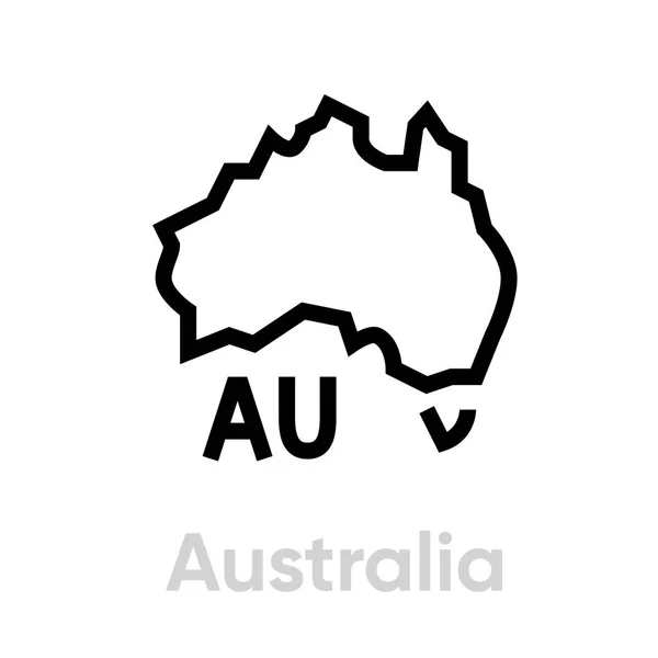 Australia icon Map with Tasmania vector icon. Editable line illustration — Stock Vector