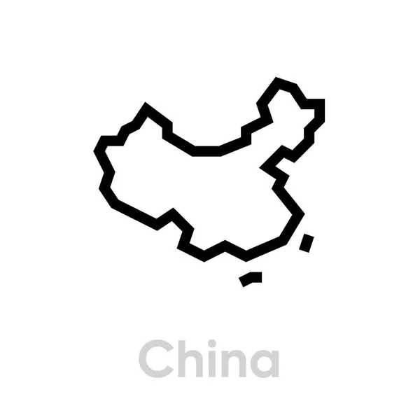 China Mapa icono vector línea editable — Archivo Imágenes Vectoriales