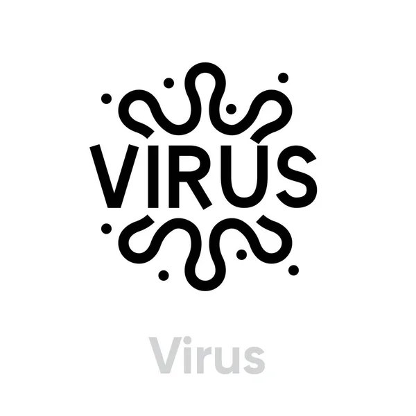 Virus Simbol abstrak ikon vektor disunting - Stok Vektor