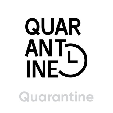 Karantina soyut işaret logo vektör simgesi. Düzenlenebilir çizgi resim grafiği