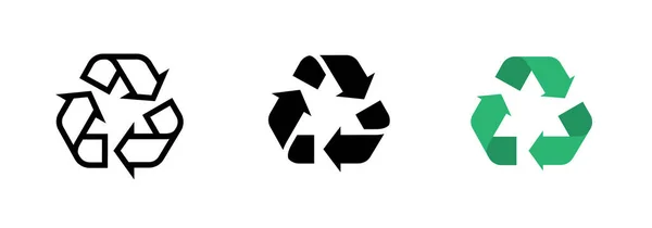 Recycle line icon. Recycling symbol vector set isolated on white — 스톡 벡터