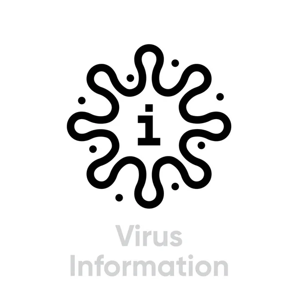 Informações sobre vírus Ícone do vetor do logotipo do signo abstrato. Pictograma de linha editável . — Vetor de Stock
