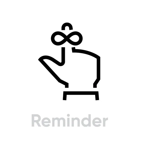 Reminder on Hand icon. Editable line vector. — Stock Vector