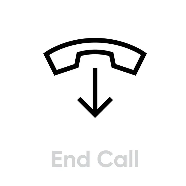 Icône de fin d'appel. vecteur linéaire modifiable — Image vectorielle