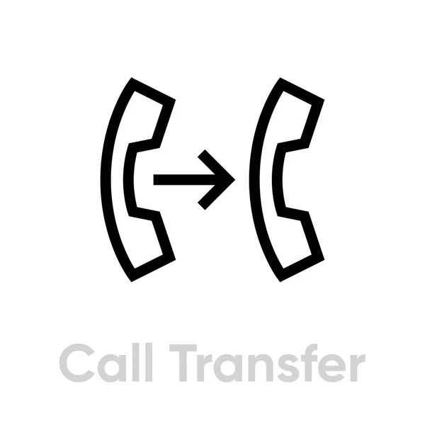 Icône Transfert d'appel. vecteur linéaire modifiable — Image vectorielle