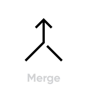 Çağrı simgesini birleştir. Düzenlenebilir çizgi vektörü.