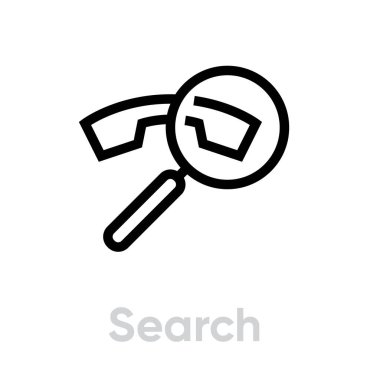 Arama telefon simgesi. Düzenlenebilir çizgi vektörü.