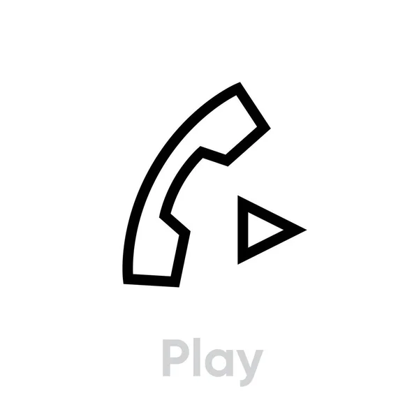 Play-Aufruf-Symbol. Editierbarer Linienvektor. — Stockvektor