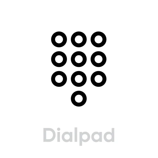 Dialpadの電話アイコン。編集可能なラインベクトル. — ストックベクタ