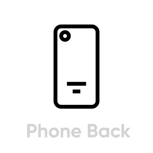 Back phone icon. Editable line vector. — Stock Vector