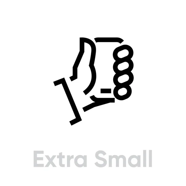 Caractéristiques techniques icône de téléphone extra petit. Vecteur de ligne modifiable . — Image vectorielle