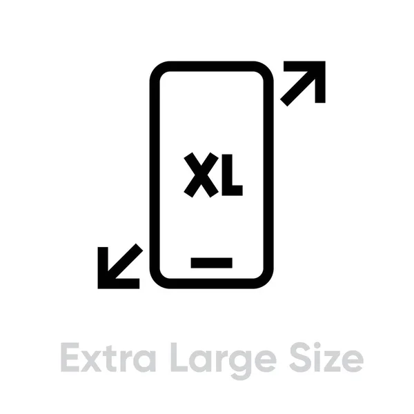 Technische specificaties extra grote telefoon pictogram. Aanpasbare lijnvector. — Stockvector