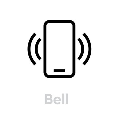 Telefon ikonu. Düzenlenebilir çizgi vektörü.