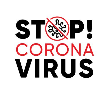 Corona Virüs Logosunu durdur. Bilgi için önleme metodu. enfeksiyon