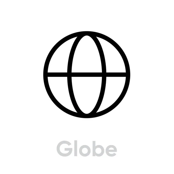 Значок Земли Глобуса. Редактируемый вектор линии. Простой изолированный знак . — стоковый вектор