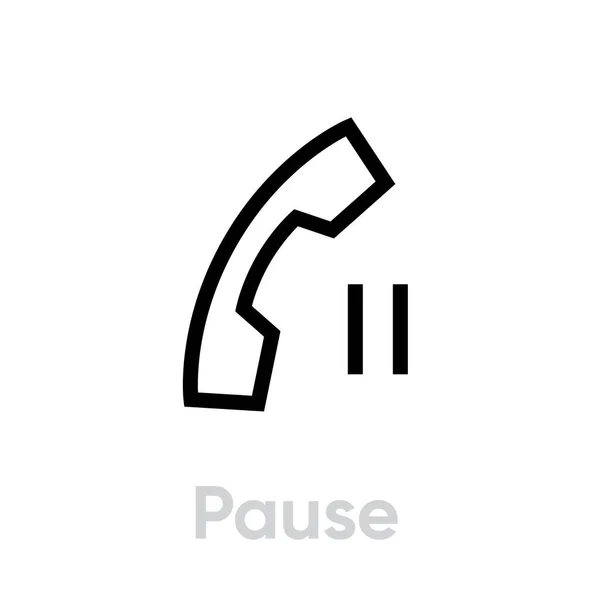 Pausa icono de llamada. Vector de línea editable . — Archivo Imágenes Vectoriales