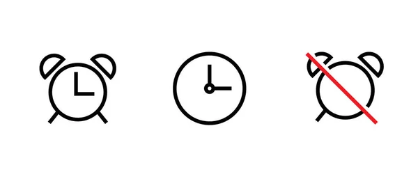 Setzen Sie Symbole Classic Clock auf weißem Hintergrund. Editierbare Vektorskizze. — Stockvektor