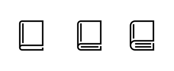 Set von drei Buchsymbolen. Einfaches Symbol für Webseite. Editierbarer Linienvektor. — Stockvektor