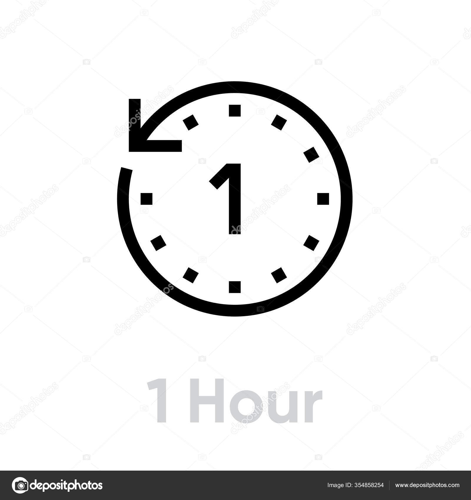 one hour timer Stock Vector