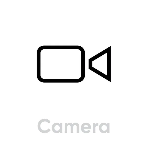 Icono de cámara. Esquema de vectores editables — Vector de stock