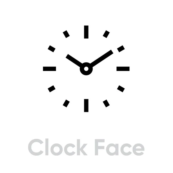 Icona del volto dell'orologio. Schema vettoriale modificabile — Vettoriale Stock