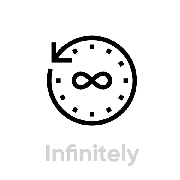 Icona del tempo infinito. Schema vettoriale modificabile — Vettoriale Stock